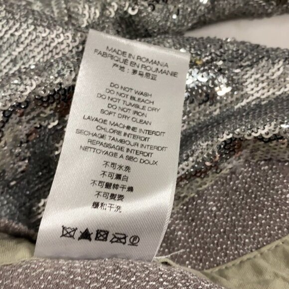 NWT IRO Women's Metallic Waleast Cold-shoulder Ruffled Sequined Tulle Top Size 2 - Picture 11 of 11